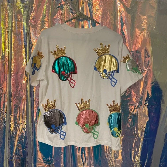 QOS Metallic Football Helmet Tee - Picture 2 of 3